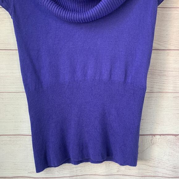 Apt. 9 Purple Cowl Neck Sweater Short Sleeves Fitted Size XS - Picture 4 of 16